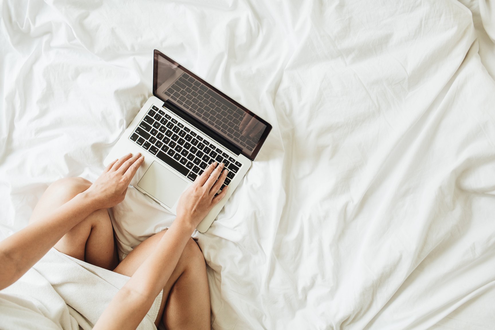 Woman Working on Computer at Home